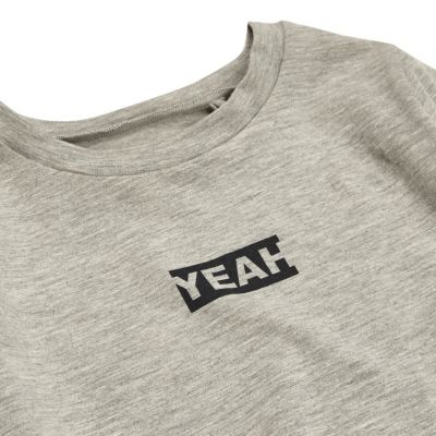 Mini boys grey &#39;Yeah&#39; long sleeve T-shirt
